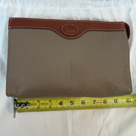 Vintage Dooney and Bourke Large British Brown and Tan Cosmetic Bag AWL - Picture 12 of 14